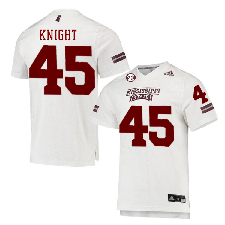 Men #45 Josaiah Knight Mississippi State Bulldogs College Football Jerseys Stitched-White